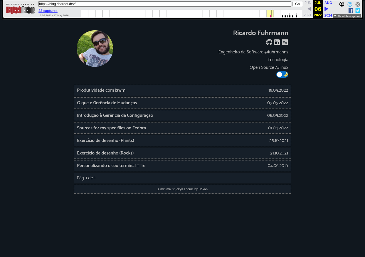 Blog homepage in 2022: Jekyll with a minimalist theme